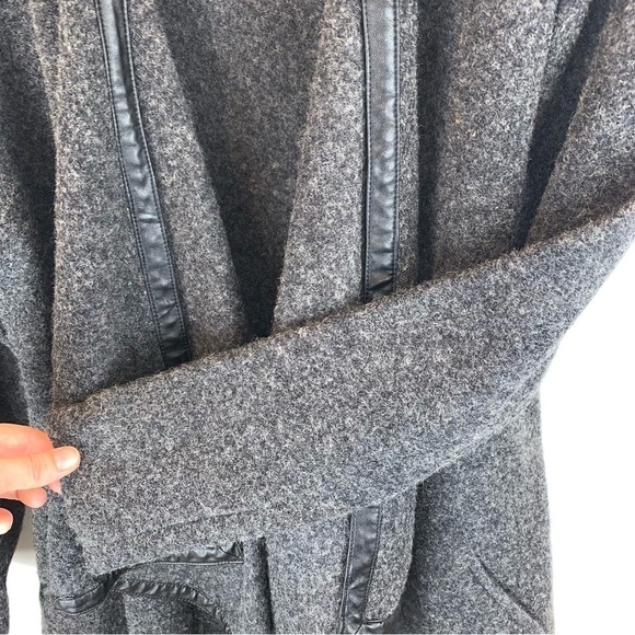 Coster Copenhagen Wool Blend Vegan Leather  Cardigan Sweater Coat Women's sz M - Picture 4 of 11